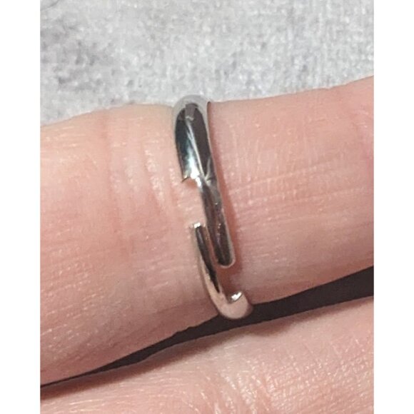 Gothic Spooky Cat Black And Silver Tone Adjustable Ring Size 7 1/2 - Picture 5 of 9